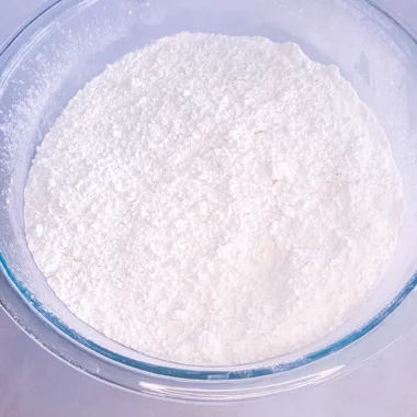 Homemade cassava flour in a bowl.