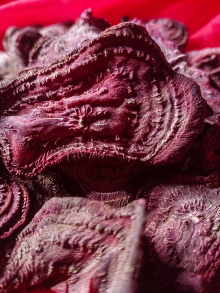 Dehydrated beet chips. 
