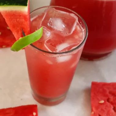 Watermelon Strawberry Refresher In A Glass