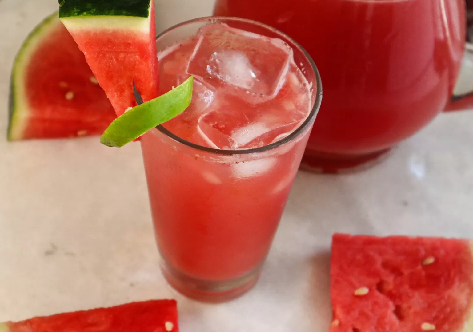 Watermelon Strawberry Refresher In A Glass