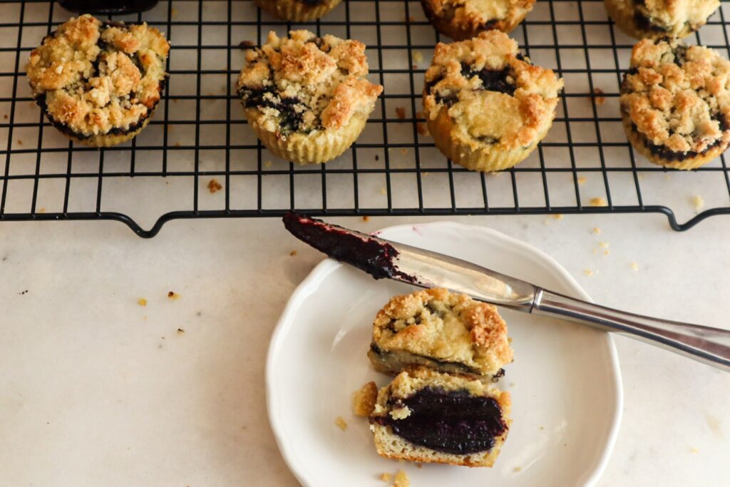 Blueberry Butter Crumb Muffins