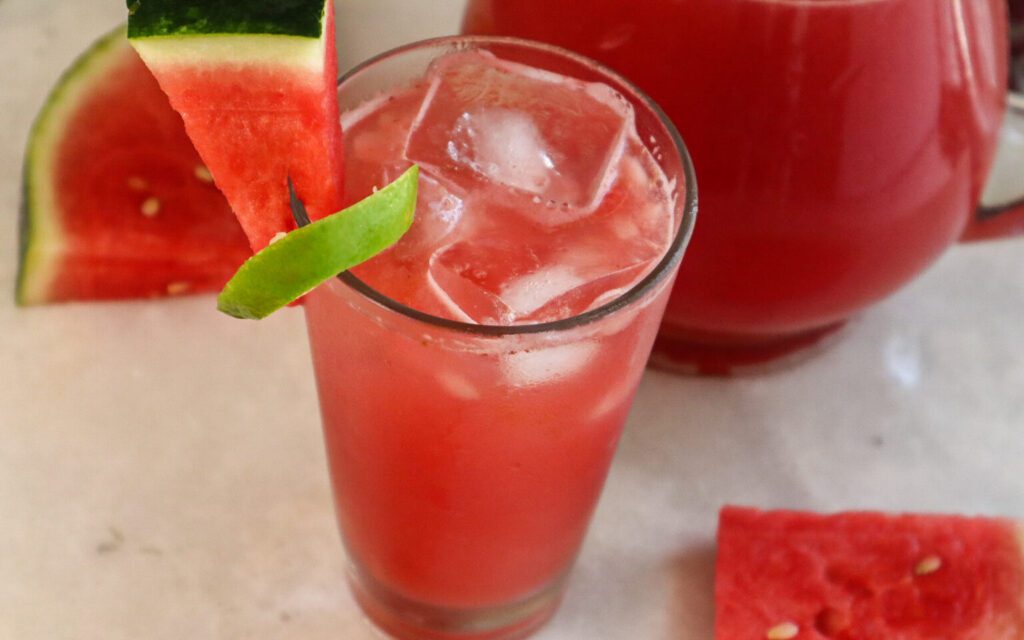 Watermelon Strawberry Refresher In A Glass
