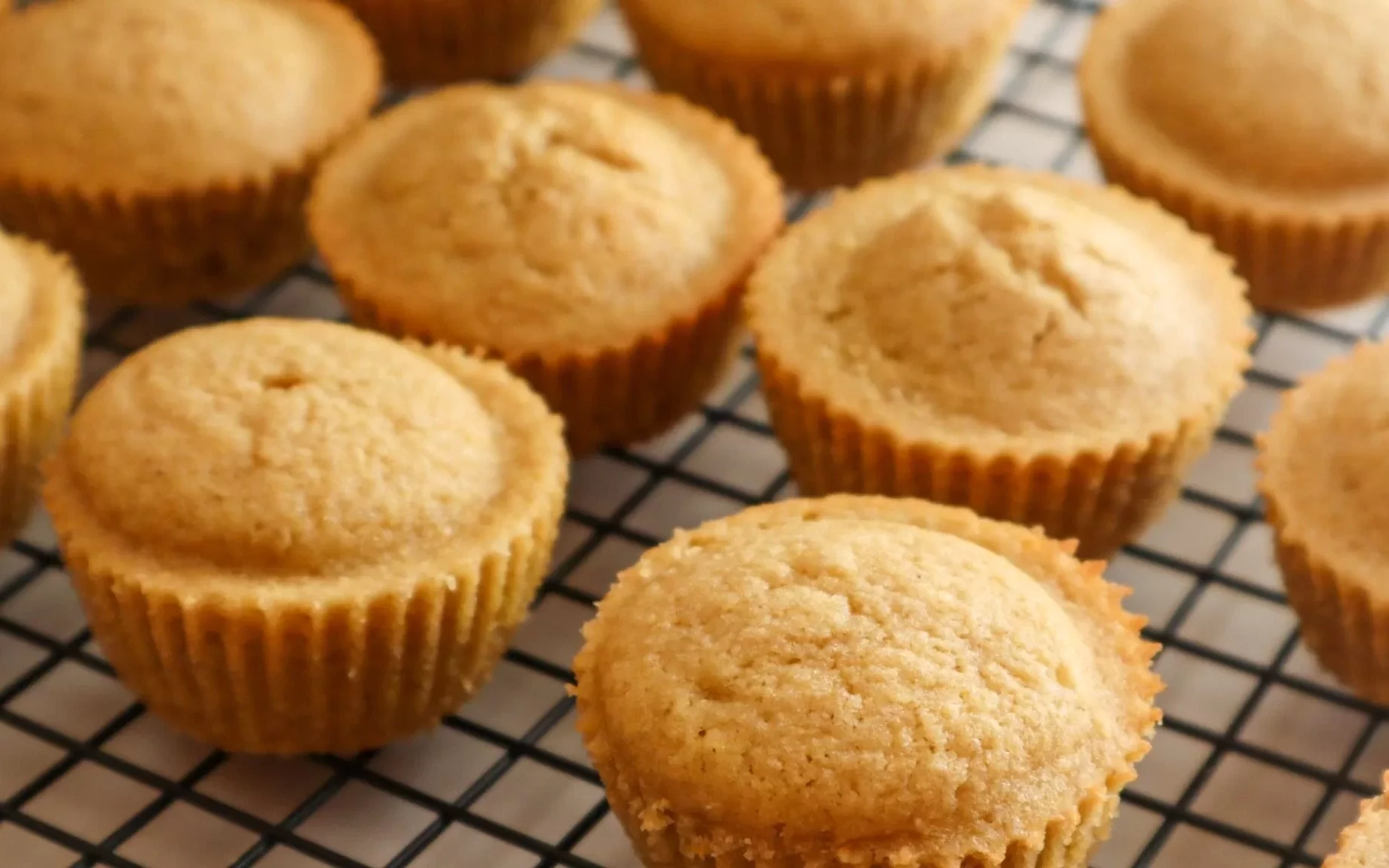 Maple cornbread muffins gluten-free on a cooling rack.