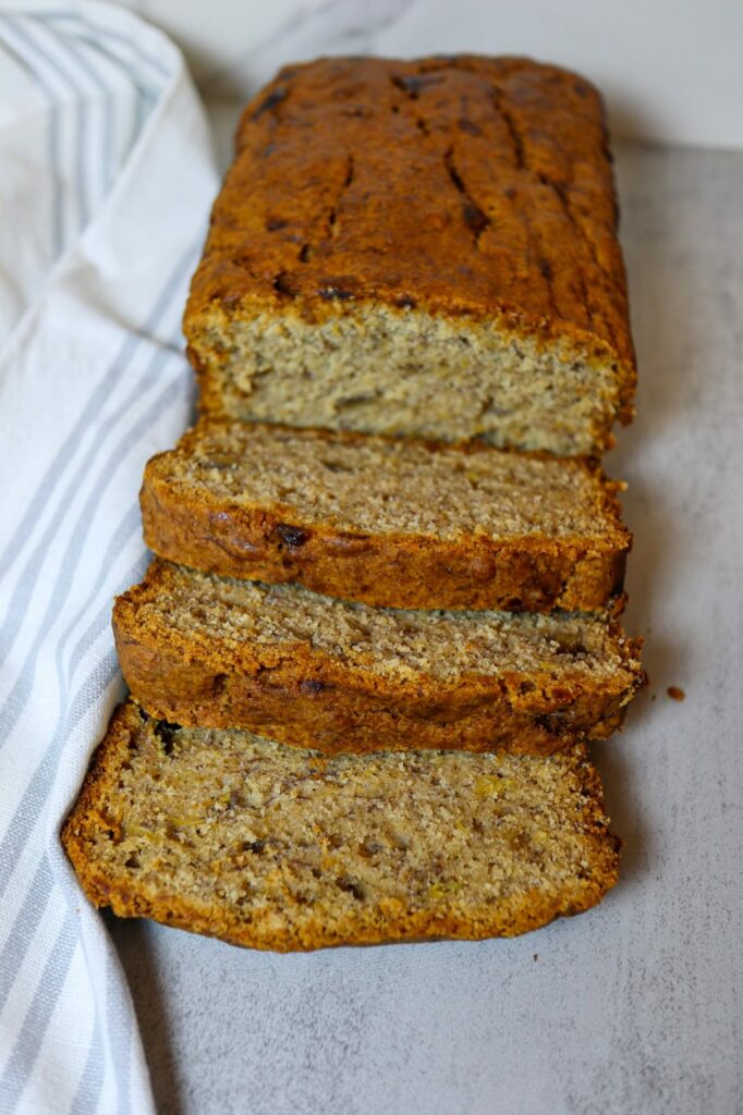 Sliced gluten-free banana bread