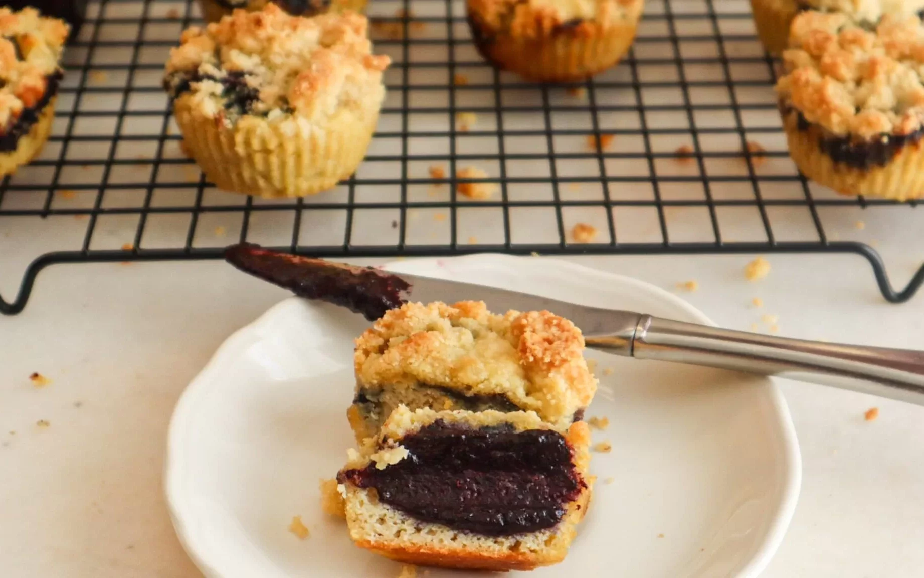 Blueberry Butter Crumb Muffins