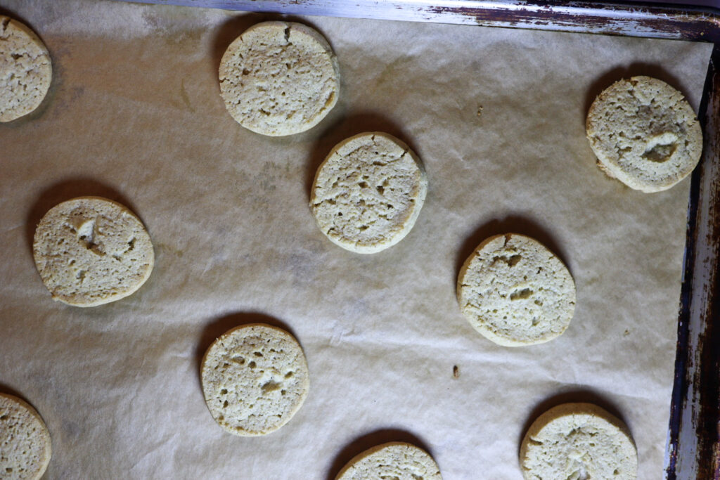 Baking the cookies.