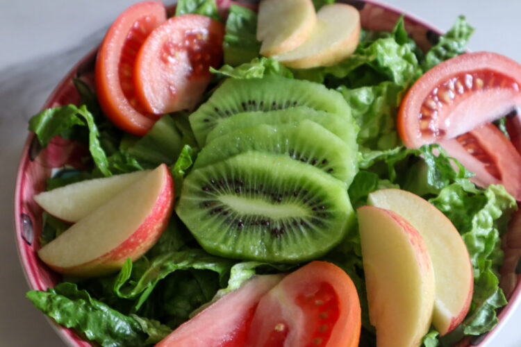 Mood-boosting salad in a bowl.
