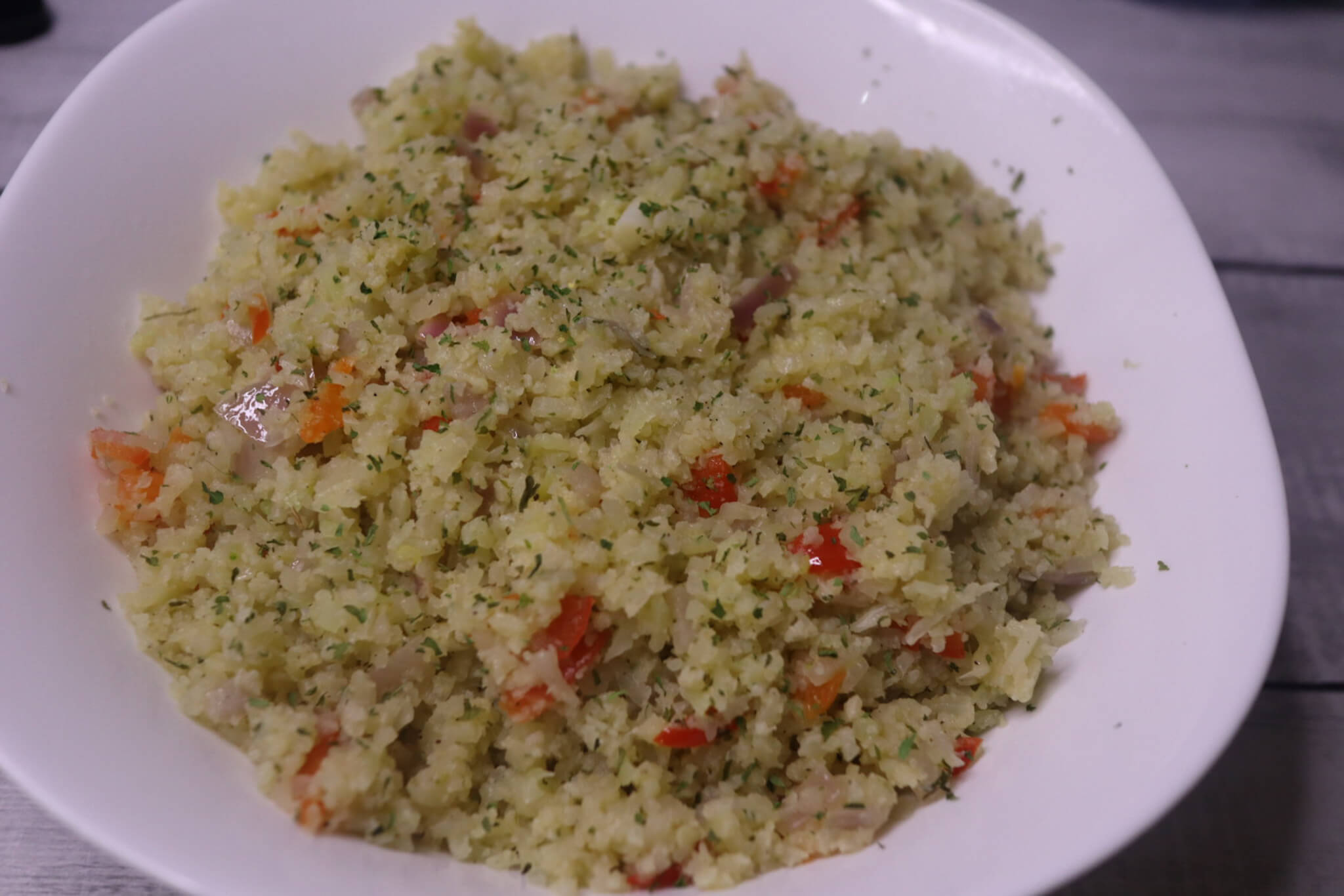 Cauliflower in a serving platter.